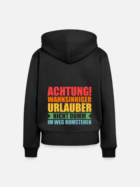 Sommerurlaub Urlauber Urlaub - Frauen Premium Bio Zip Hoodie - Schwarz