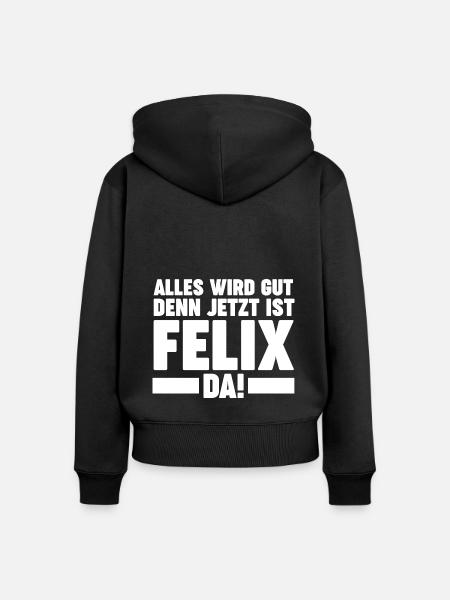 Felix - Frauen Premium Bio Zip Hoodie - Schwarz