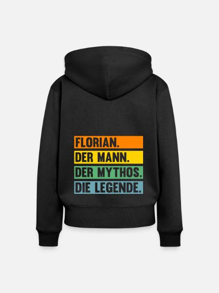 Florian - Frauen Premium Bio Zip Hoodie - Schwarz
