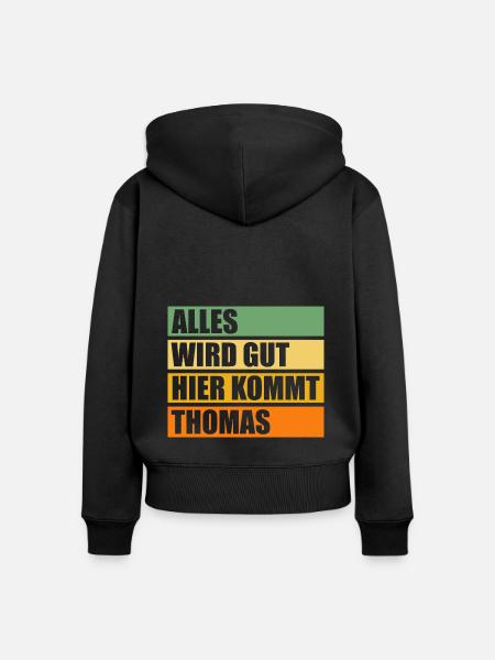 Thomas - Frauen Premium Bio Zip Hoodie - Schwarz