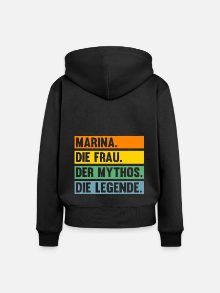 Marina - Frauen Premium Bio Zip Hoodie - Schwarz