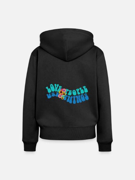 LOVE PEOPLE USE THINGS - Frauen Premium Bio Zip Hoodie - Schwarz