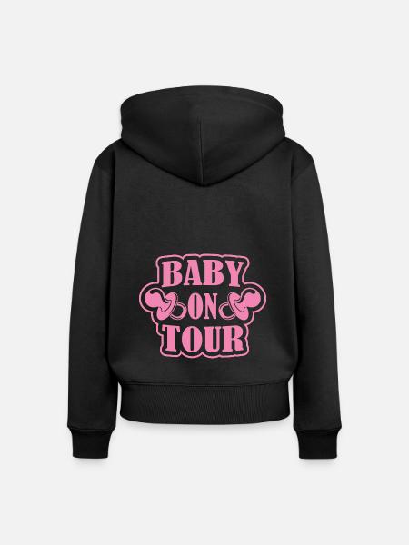 Baby on Tour - Frauen Premium Bio Zip Hoodie - Schwarz