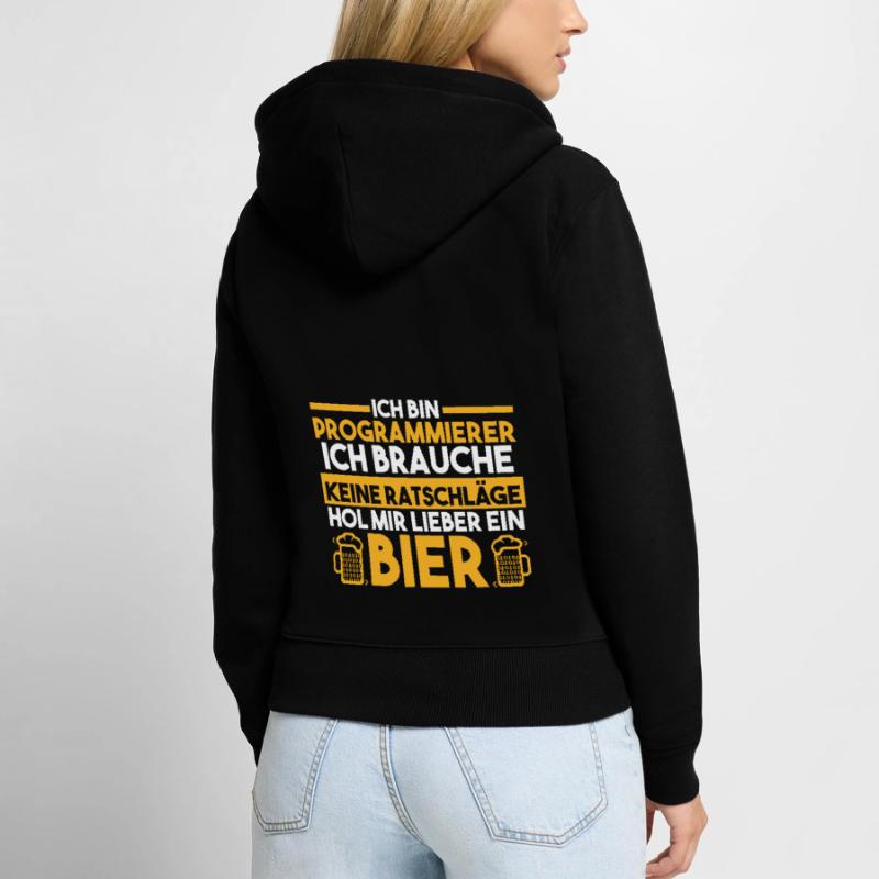 Programmieren Entwickler Coder Bier Programmierer Frauen Premium Bio Zip Hoodie