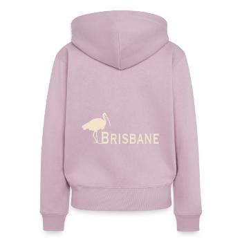 Bin Chicken Brisbane - Frauen Premium Bio Zip Hoodie - Altrosa - Hinten - Julia (174cm)