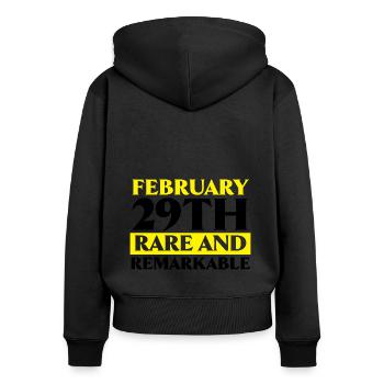 Happy Birthday Schaltjahr 29. Februar Schalttag - Frauen Premium Bio Zip Hoodie - Schwarz - Hinten - Julia (174cm)
