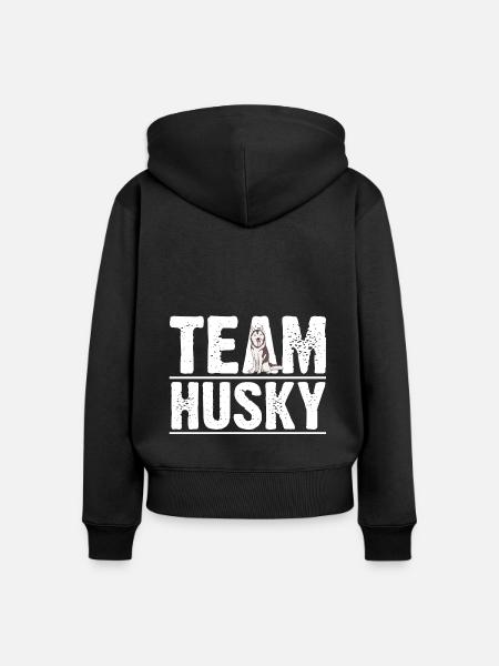 Hund Husky - Frauen Premium Bio Zip Hoodie - Schwarz