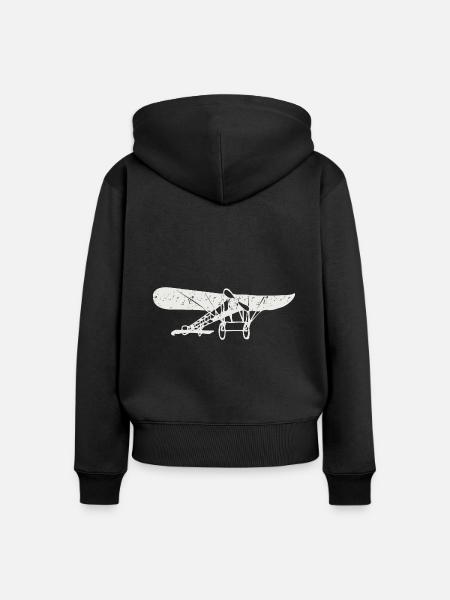 Airplane - Frauen Premium Bio Zip Hoodie - Schwarz