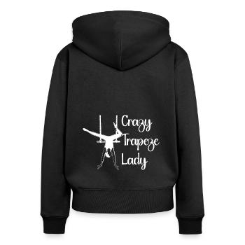 Circus Graphic Crazy Trapeze Lady Artiste de cirque - Sweat à capuche zippé Premium bio Femme - noir - Dos - Julia (174cm)