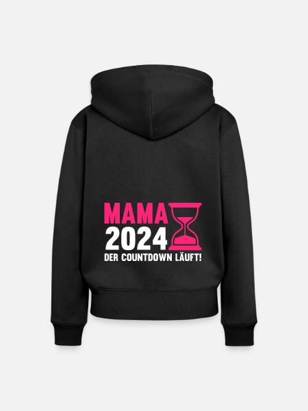 Werdende Mama 2024 - Frauen Premium Bio Zip Hoodie - Schwarz