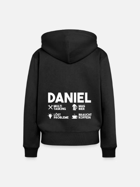 Daniel - Frauen Premium Bio Zip Hoodie - Schwarz