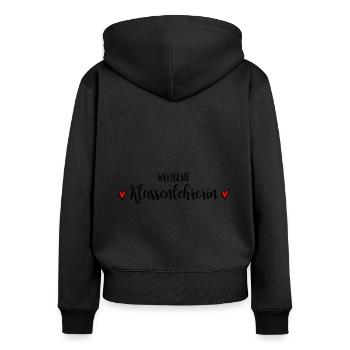 Beste Klassenlehrerin Lehrerin Schule Abschied - Frauen Premium Bio Zip Hoodie - Schwarz - Hinten - Julia (174cm)