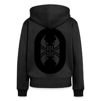 Extraordinary look - Women's Premium Organic Zip Hoodie - black - Back - Julia (174cm)