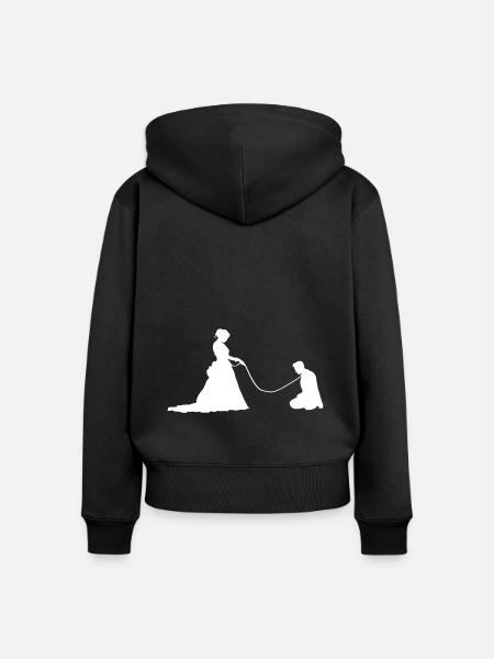 Ehepaar Hochzeit Lustig - Frauen Premium Bio Zip Hoodie - Schwarz