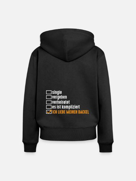 Hund Dackel - Frauen Premium Bio Zip Hoodie - Schwarz