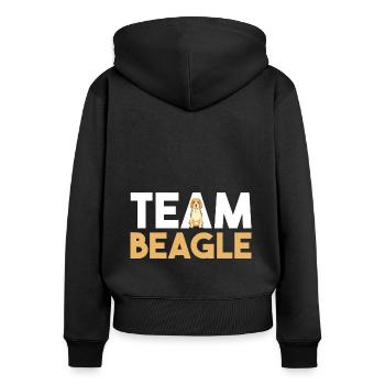 Hund Beagle - Frauen Premium Bio Zip Hoodie - Schwarz - Hinten - Julia (174cm)