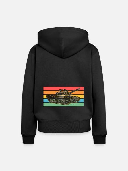 Panzerfahrer Soldat Retro Panzer - Frauen Premium Bio Zip Hoodie - Schwarz