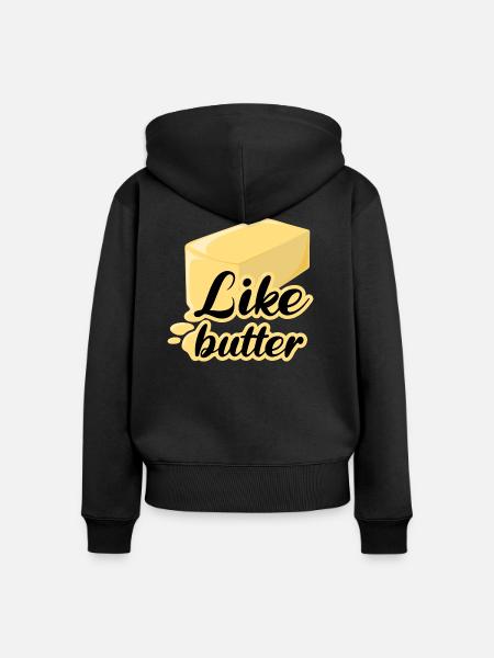 Butter - Frauen Premium Bio Zip Hoodie - Schwarz