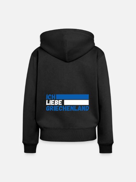 Griechen Grieche Griechenland - Frauen Premium Bio Zip Hoodie - Schwarz