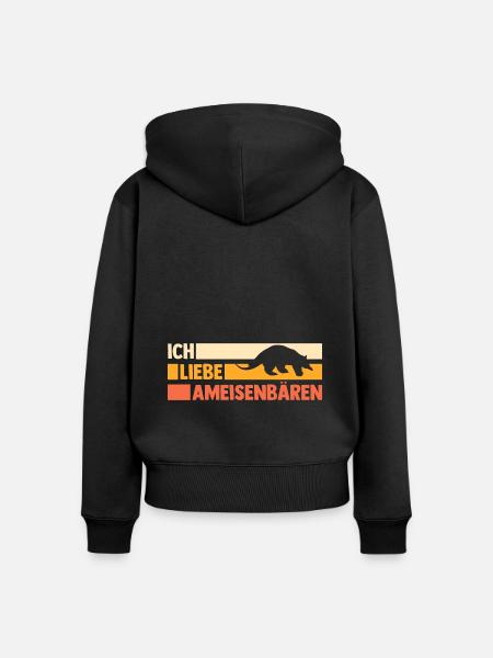 Ameisenbär - Frauen Premium Bio Zip Hoodie - Schwarz