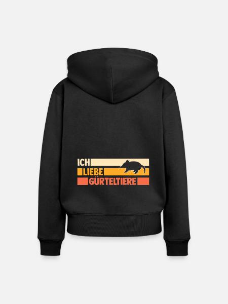 Gürteltier - Frauen Premium Bio Zip Hoodie - Schwarz