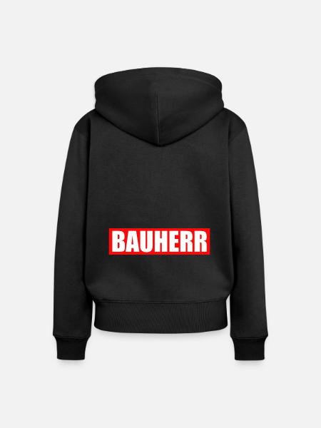 Bauherr - Frauen Premium Bio Zip Hoodie - Schwarz