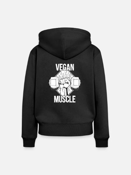 Muskeln - Frauen Premium Bio Zip Hoodie - Schwarz