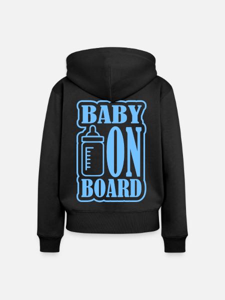 Baby on Board - Frauen Premium Bio Zip Hoodie - Schwarz