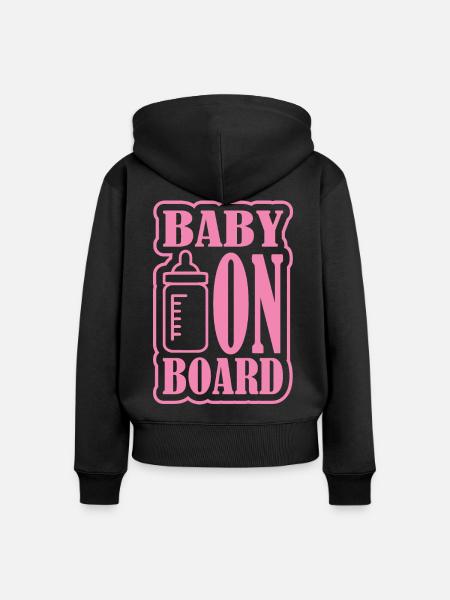Baby on Board - Frauen Premium Bio Zip Hoodie - Schwarz