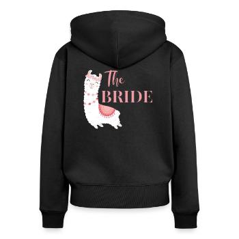 Mariée Mariée à être mariage Alpaga Lama JGA - Sweat à capuche zippé Premium bio Femme - noir - Dos - Julia (174cm)