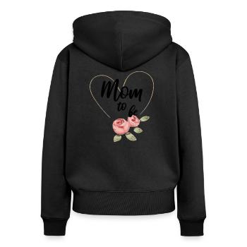 Mom to be Mommy to be werdende Mutter Schwanger - Frauen Premium Bio Zip Hoodie - Schwarz - Hinten - Julia (174cm)
