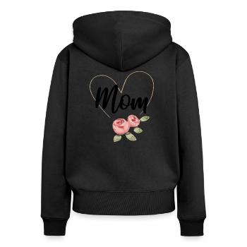 Maman Maman Maman Maman Maman - Sweat à capuche zippé Premium bio Femme - noir - Dos - Julia (174cm)