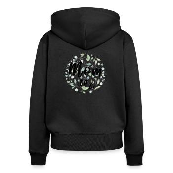 Mom to be Schwangerschaft schwanger Mama - Frauen Premium Bio Zip Hoodie - Schwarz - Hinten - Julia (174cm)
