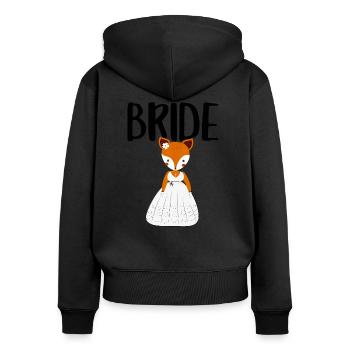 Mariée pour être mariée renards renards JGA bachelorette - Sweat à capuche zippé Premium bio Femme - noir - Dos - Julia (174cm)