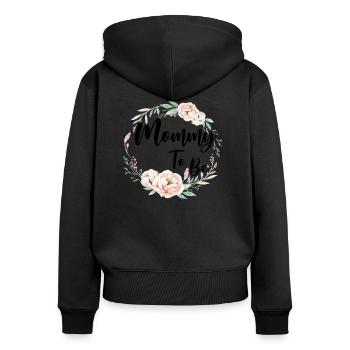 Mom Mommy Mama Mommy to be Schwanger Baby Party - Frauen Premium Bio Zip Hoodie - Schwarz - Hinten - Julia (174cm)