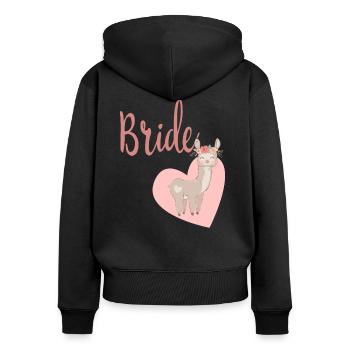 Mariée à être mariée Alpaga Llama Alpaca JGA Party - Sweat à capuche zippé Premium bio Femme - noir - Dos - Julia (174cm)
