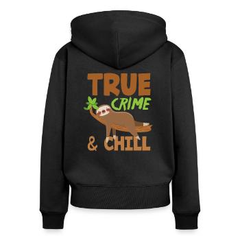 True Crime Thriller Detective Murder Culprit - Women's Premium Organic Zip Hoodie - black - Back - Julia (174cm)