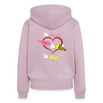 Bienen - Frauen Premium Bio Zip Hoodie - Altrosa - Hinten - Julia (174cm)