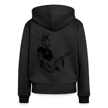 Veggie Guitare Bunny Design - Sweat à capuche zippé Premium bio Femme - noir - Dos - Julia (174cm)