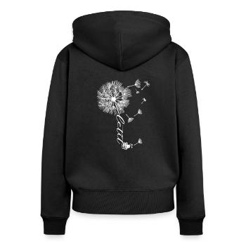 laissez-le abeille blowball pissenlit porte-bonheur - Sweat à capuche zippé Premium bio Femme - noir - Dos - Julia (174cm)