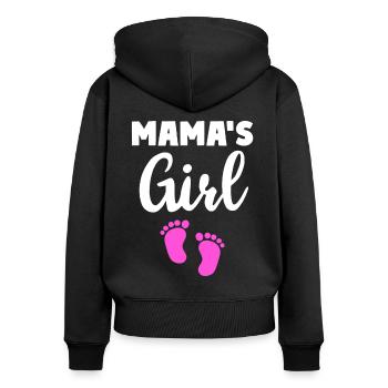 MAMA'S GIRL Tochter Mädchen - Frauen Premium Bio Zip Hoodie - Schwarz - Hinten - Julia (174cm)