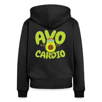 Avo Cardio - Fitness Avocado - Women's Premium Organic Zip Hoodie - black - Back - Julia (174cm)