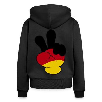 Peacezeichen Peacehand Deutschland Peace Flagge - Frauen Premium Bio Zip Hoodie - Schwarz - Hinten - Julia (174cm)