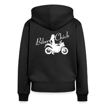 Biker Chick - Naked bike - Women's Premium Organic Zip Hoodie - black - Back - Julia (174cm)