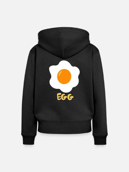 Spiegelei Ei Essen Egg - Frauen Premium Bio Zip Hoodie - Schwarz