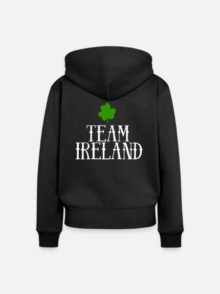 Team Ireland - Frauen Premium Bio Zip Hoodie - Schwarz