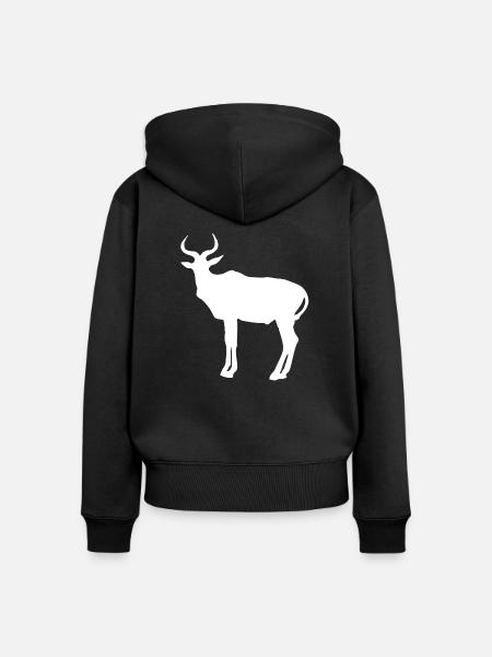 Antilope - Frauen Premium Bio Zip Hoodie - Schwarz