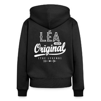 First name LEA personalized gift christmas birthday - Women's Premium Organic Zip Hoodie - black - Back - Julia (174cm)