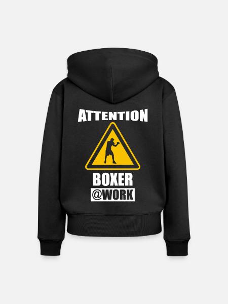 Boxer Boxen - Frauen Premium Bio Zip Hoodie - Schwarz