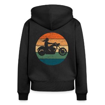 Motorcyclist Biker Motorcycle Biker - Women's Premium Organic Zip Hoodie - black - Back - Julia (174cm)